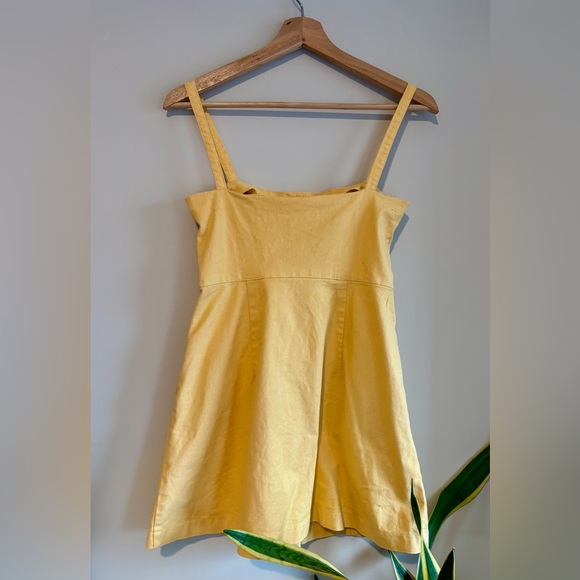 Capulet Yellow Button-Front Mini Dress - Picture 2 of 4